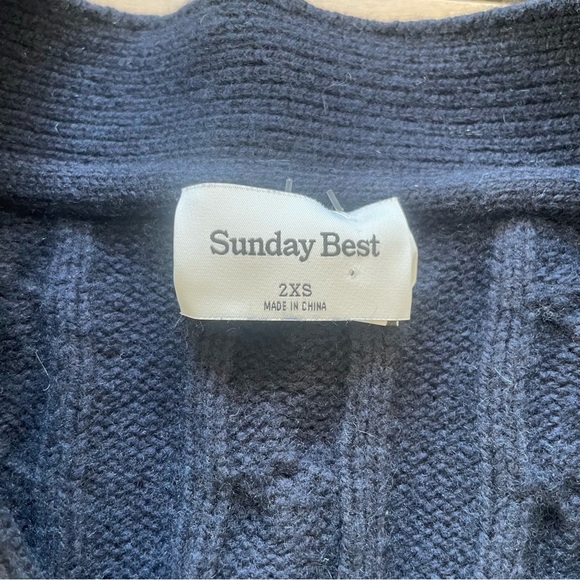 Sunday Best Navy Cable Knit Lamora Cardigan - Picture 5 of 12